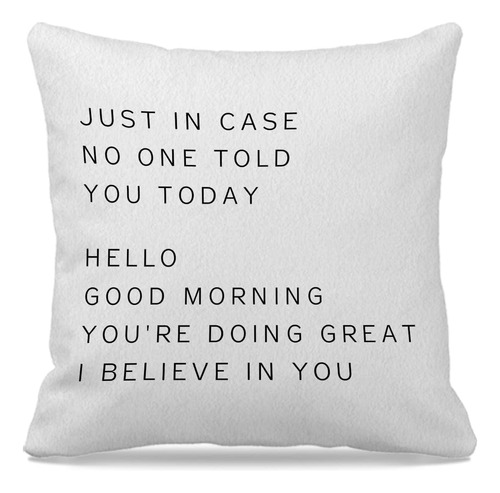 Nogrit Funda De Almohada Con Cita Inspiradora Just In Case N