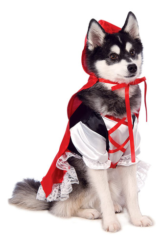 Red Riding Rubie De Vestuario Para Mascotas Hood, Medio.