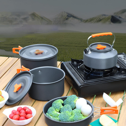 Juego De Utensilios De Cocina Para Acampar Con Bolsa De