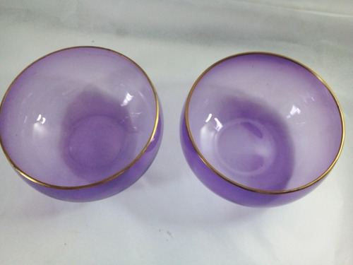 Par De Bowl Em Cristal Francês Cor Ametista 6r (Usado)