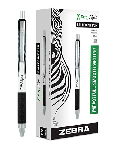 Zebra Pen Z-grip Vuelo Retráctil Bolígrafo, Bold Point, 1,2