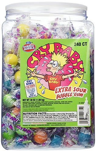 Cry Baby Extra Sour 240ct Del Chicle. Tina, 38 Oz