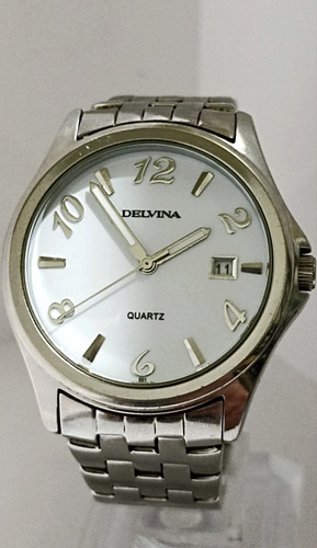 Reloj Delvina Quartz De Acero Con Fechador Para Dama 