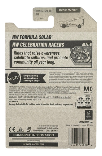 Hotwheels Hw Formula Solar 862a Verde