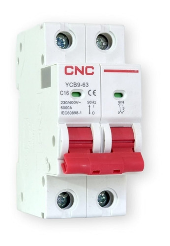 Interruptor Automatico Bipolar 2x16a 6k Curva C Cnc