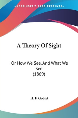 Libro A Theory Of Sight: Or How We See, And What We See (...