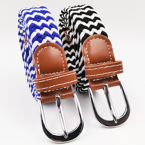 Cinturón Fino Unisex Para Mujer, Casual, Tejido Con Hebilla,