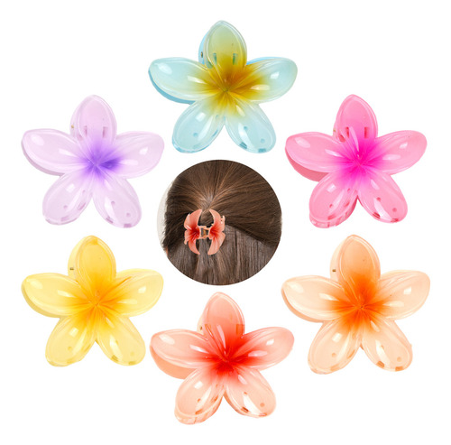 Ddmispo 6 Pzs Pinzas Para El Pelo De Flores Hawaianas Para