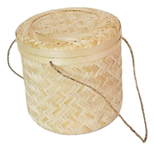 Cesta De Presente Trançada Cesta De Bambu Com 18cmx18cm