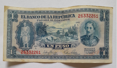 Billete De 1 Peso Año 1953 Unica Fecha, No 2261