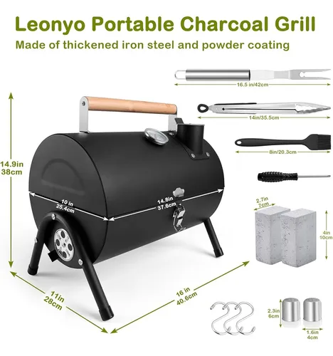 Leonyo Mini Parrilla De Carbón Portátil Para Barbacoa