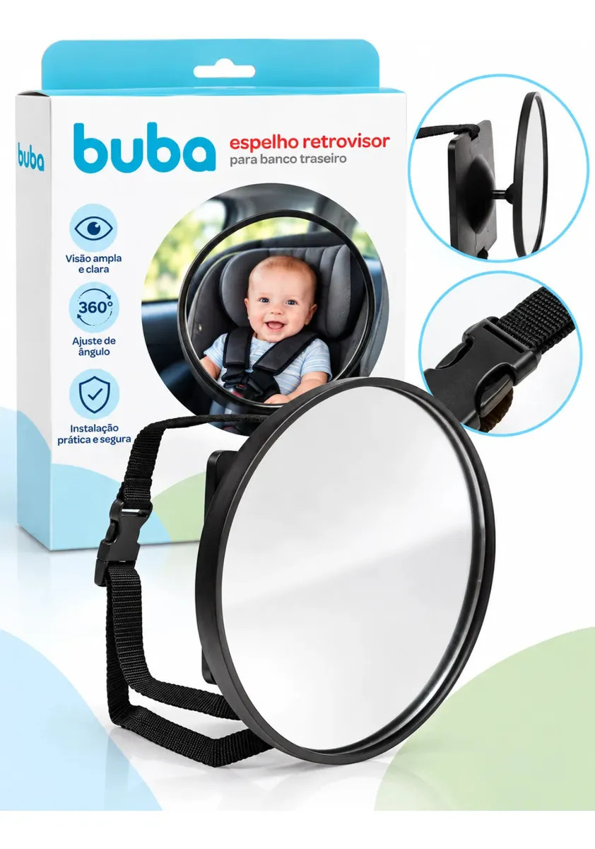 Retrovisor De Bebe Conforto Buba Espelho Interno Redondo