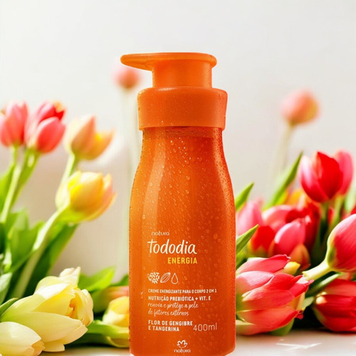 Creme Hidratante Natura Tododia 400ml Gengibre Tangerina Flor De Gengibre E Tangerina
