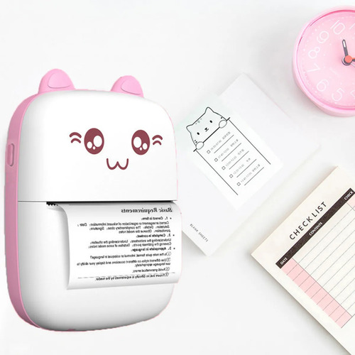 Mini Impresora Térmica Portátil Color Rosa Con 5 Rollos De Papel Adhesivo The Game House Ideal Etiquetado Organizacion Cocina Despensa Juguetes Cajas