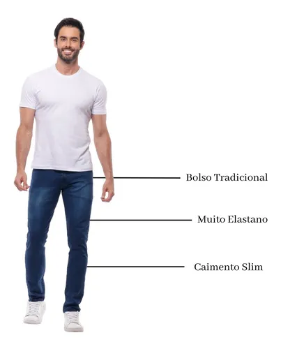 Calça jeans cheap slim masculina barata