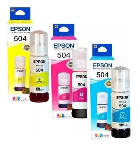 Botella De Tinta Continua Epson L4150 Ecotank T504 Color 504