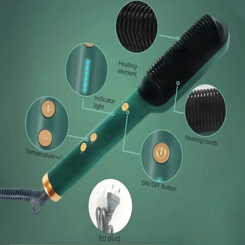 Imagem 2 de 10 de Escova De Alisamento Ânion Hair 3 Em 1 Basic Sleek Bivolt