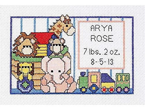 Janlynn Sgp-0615 Noah's Ark Birth Sampler Kit De Punto De Cr