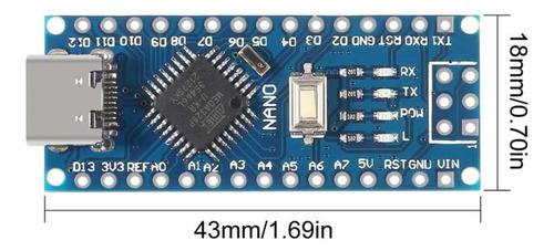 Microcontrolador Nano 3.0 Atmega328p Ch340g Arduino Tipo C