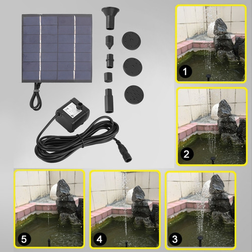 Imagen 6 de 10 de Fuente De Panel De Agua Sumergible Con Panel Solar 1.4w