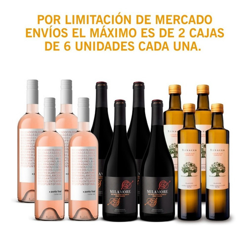 Imagen 6 de 9 de Vino Punto Final Rosé 2 + Milamore 2 + Aceite De Oliva 2.
