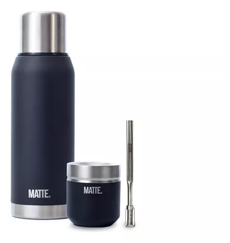 Set Termo Matte Black 1l + Mate Ds Pro + Bombilla