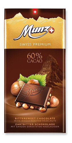 Chocolate Suizo Munz Dark 60% Hazelnuts 100g