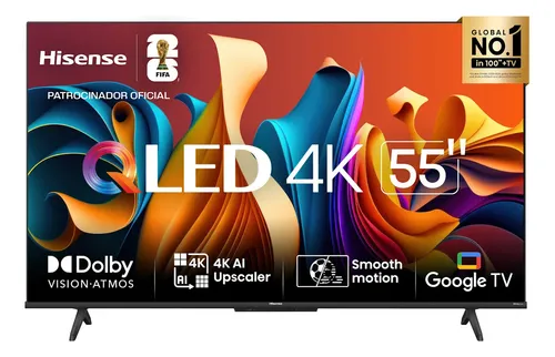 Hisense Smart TV UHD 4K QLED 55" Polegadas 55Q6N Google TV com HD...