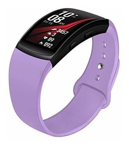 Malla Para Smartwatch Gear Fit2 Fit2 Pro Silicona Lila L