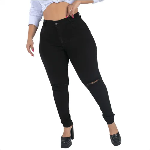 Calça Jeans Feminina Plus Size 48 ao 54 Cintura Alta Com Lycra Levanta  Bumbum Premium