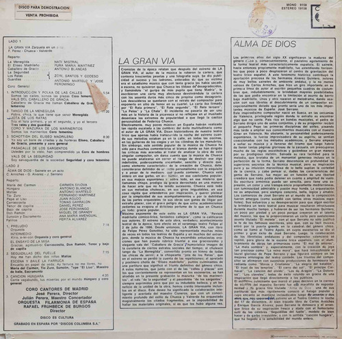 Nati Mistral Antonio Blancas Carmen Sinova - Alma De Dios Lp