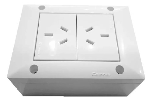 Caja Exterior Cambre Piso Pared 2 Tomas 20 Amp Blanco 6915