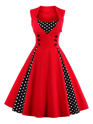 Vestido Rockabilly Elegante, Casual, De Fiesta De Verano, Ta