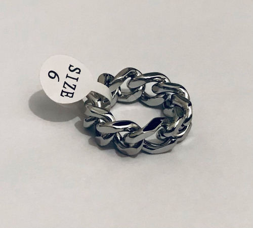 Anillo Cubano Acero Miami Hip Hop Rap Mujer Hombre Oro Plata