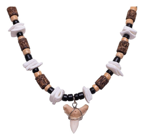 Collar Bluerica Diente De Tiburón Coco Y Puka Chip 18