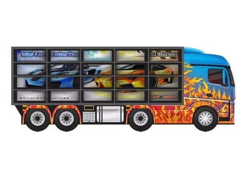 Caminhão Expositor Com Nichos Para 20 Carrinhos Hot Wheels