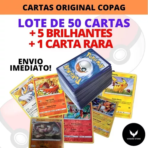 Lote Pack 50 Cartas Pokémon Sem Repetidas Originais Copag + 1 Pikachu -  Pokeloja - Deck de Cartas - Magazine Luiza