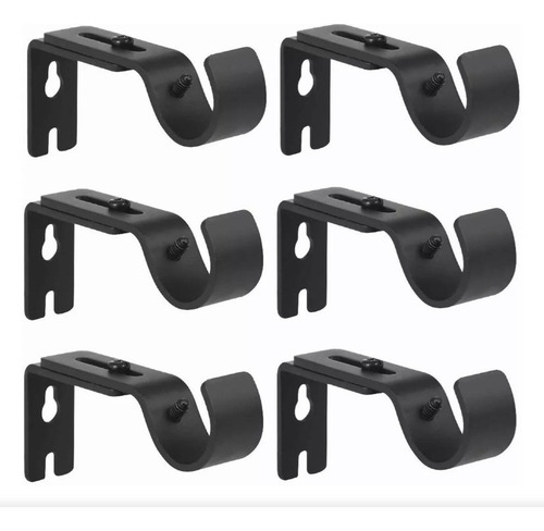 6piezas Soporte Cortinero De Gancho De Pared Ajustable
