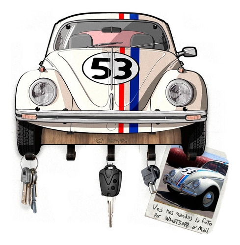 Portallaves Volkswagen Beetle Herbie + Cuadro + Colgante