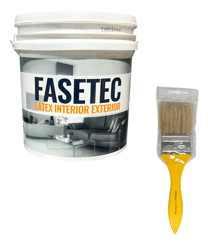 Combo Pintura Int/ext Fasetec Blanco 10lt + Pincel