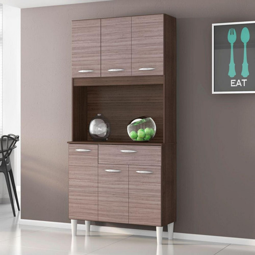 Imagen 2 de 3 de Alacena Mueble Auxiliar Cocina Cassia 6 Puertas Cap / Alm