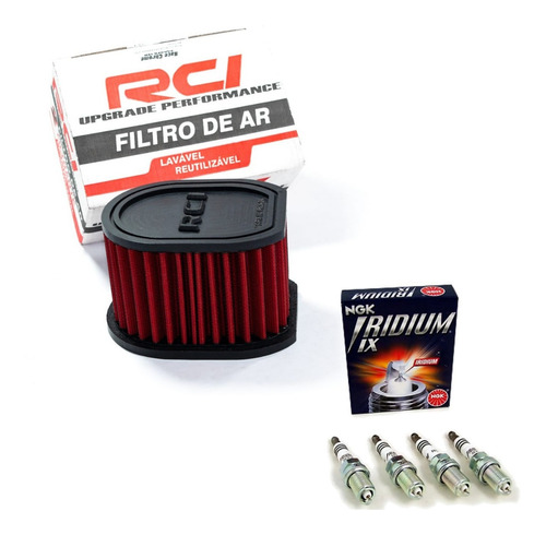 Filtro Ar Esportivo Rci 24 + 4 Velas Iridium Ngk Z 800 Z 750