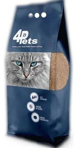 Arena Sanitaria Gatos 4pets Aglomerante Carbón Effect 16kg