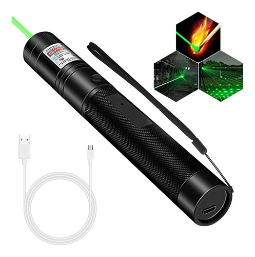 Puntero Láser De Color Verde Potente Recargable Por Usb