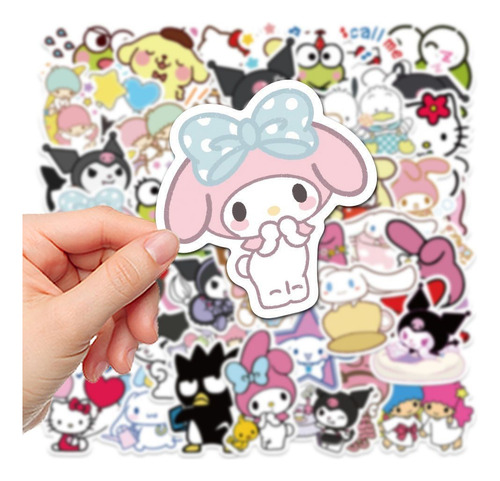 Kuromi Sanrio 100 Calcomanias Stickers Pvc Hello Kitty