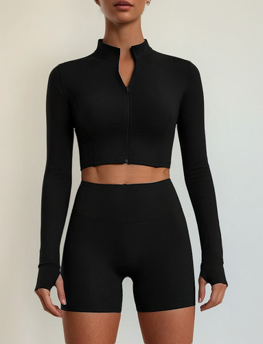 Conjunto De Jersey De Manga Larga Y Corto Con Cremallera Fro