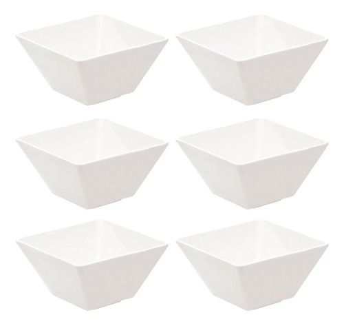 Set X 6 Bowls Cuadrado Blanco Oxford 14,5cm Porcelana