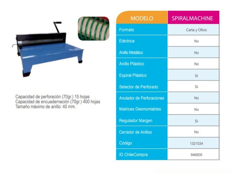 Anilladora Encuadernadora Espiral Machine Oficio