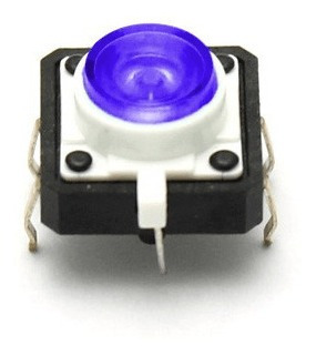 Micro Pulsador Con Led Azul 12*12mm