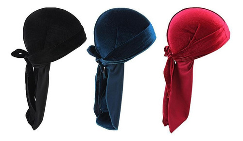 Bandana De Unisex Headwear Silk Pirate Cap Wrap Hat Navy + .